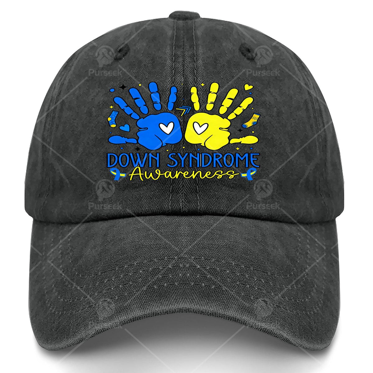 Down Syndrome Awareness T21 Hands Support Baseball Hat Unisex Soft Washed
