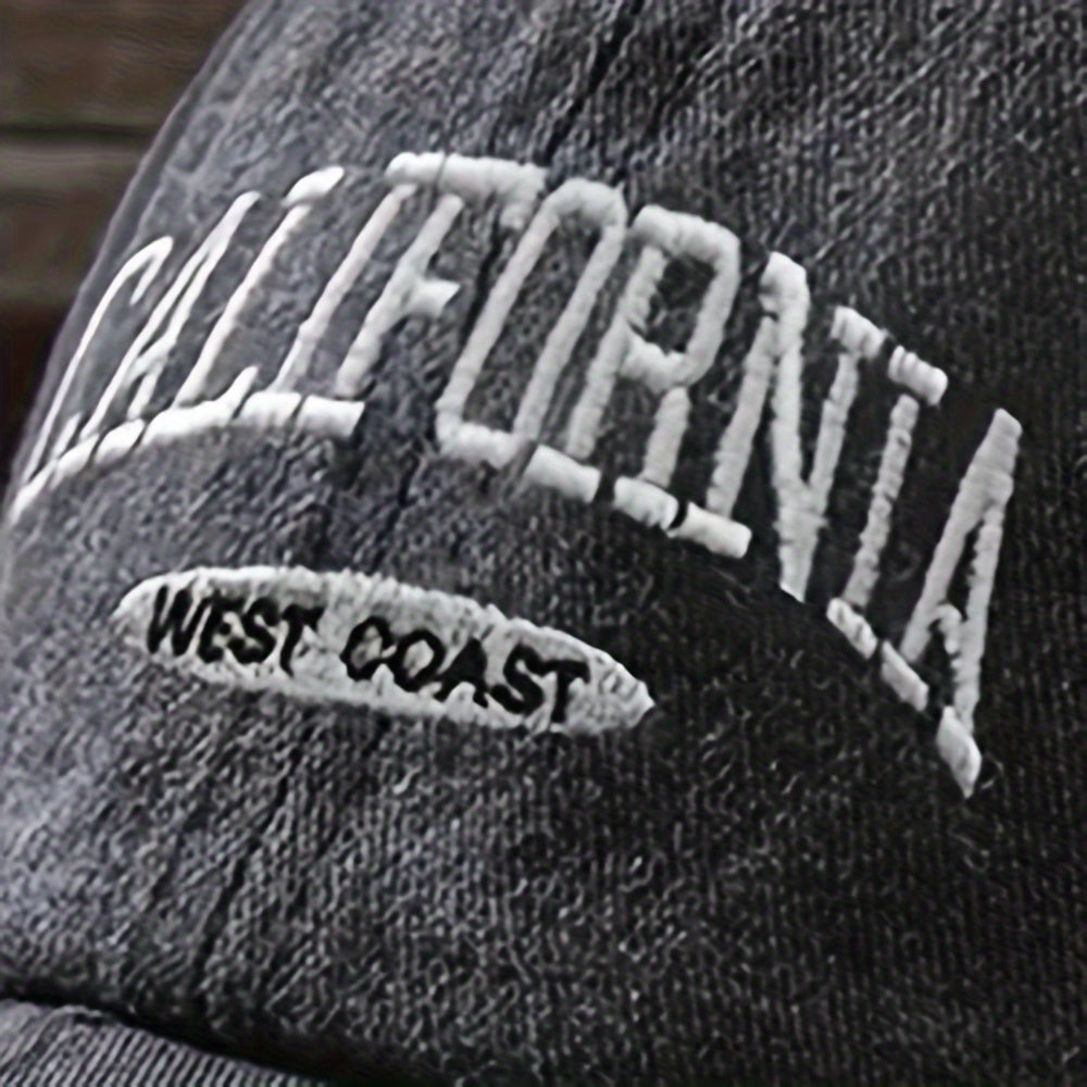 Women's Vintage California West CAL Letter & California Text Baseball Cap - Lightweight Structured Flat Top Hat Suitable for Beach, Casual Outfits, Sports - Non-Stretch CAL Lettering & California West Design
