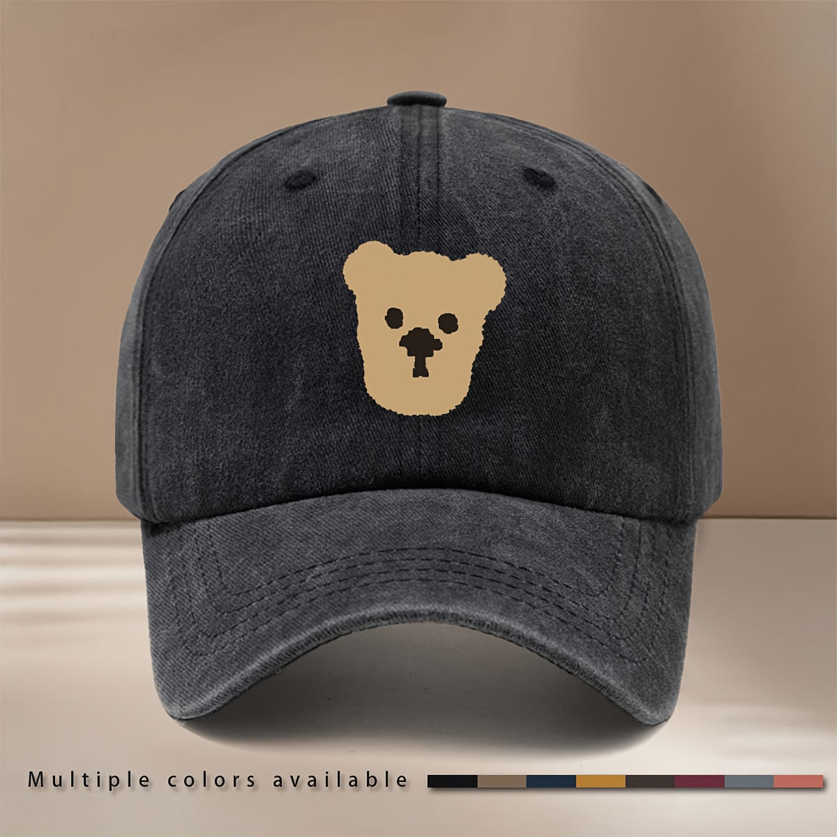 This Is a Baseball Cap with a Pixelated Bear Print, Featuring a Comfortable, Simple, and Adjustable Design. It's a Unisex Casual Hat with a , Lightweight Duckbill Brim. Suitable for Outdoor Sports, Dinners, Camping, and Trendy Fashion