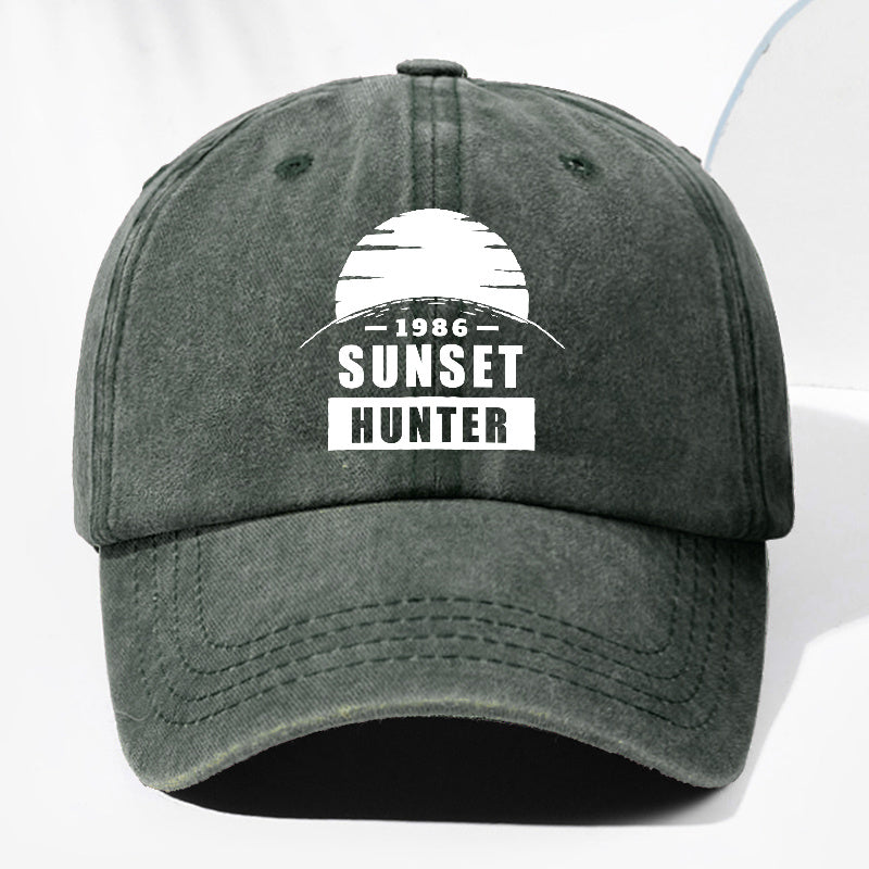 Unisex Sunset SUN SET Printed Washed Vintage Baseball Cap Fashion Men Women Sun Hat Outdoor Cap Adjustable Size Trucker Hat Suitable for All Seasons Daily Wear