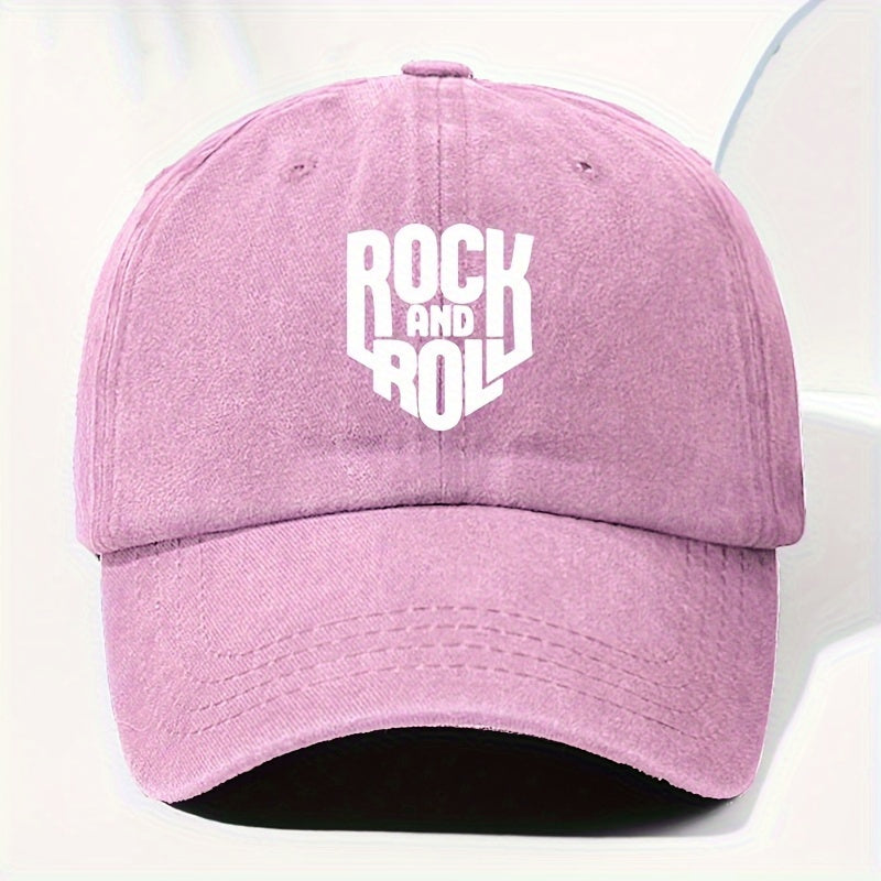 Unisex ROCK AND Printed Washed Vintage Baseball Cap Fashion Men Women Outdoor Hat Adjustable Circumference Trucker Hat Suitable for All Seasons Daily Wear
