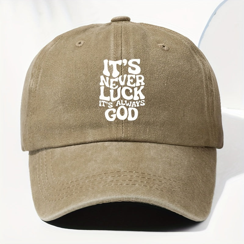 Unisex IT'S NEVER Printed Washed Vintage Baseball Cap Fashion Outdoor Hat Adjustable Brim Trucker Cap Suitable for All Seasons Daily Wear