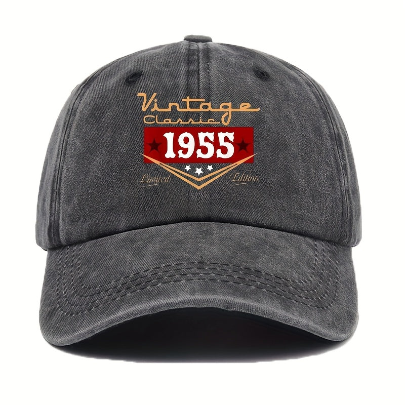 Men'S 70Th Birthday Hat 1955 Vintage Limited Edition - 70Th Birthday Gift for Dad, Retro 70Th Celebration Washed Baseball Cap, Funny Gift for Dad, Uncle, Grandpa, Husband, Happy Birthday
