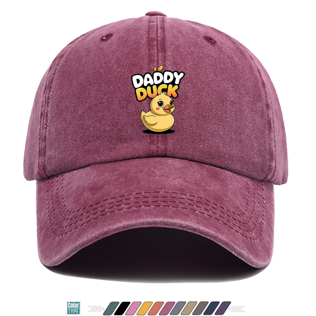 1pc "DADDY DU" Fun Rubber Duck Print Baseball Cap, Cute Cartoon Sun Hat, Fashion Casual All-Match Unisex Duckbill Cap, Adjustable Size, Dad Fishing Hat, Mom Shopping Hat, Hiking Riding Hat, Suitable for Daily Outing, Park Play, Party Gathering