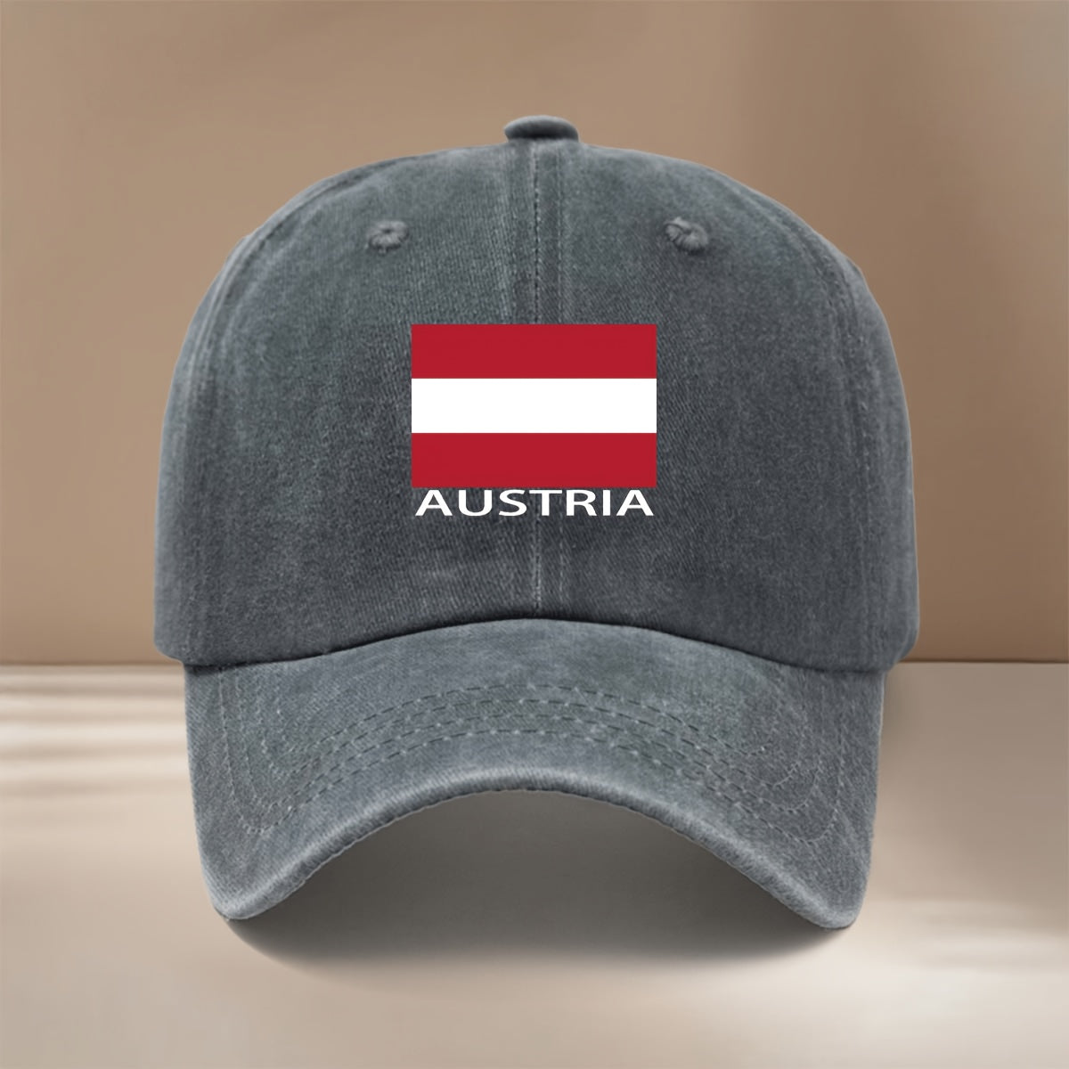 AUSTRIA Letter Austria Flag Pattern Baseball Cap Easy Fashion Lightweight Hip Hop Hat Unisex Curved Brim Hat Vacation Travel Dinner Camping Matching Comfortable Duck Tongue Hat Curved Brim Arc Shows Small Face Adjustable Size Six-Piece Hat Version E