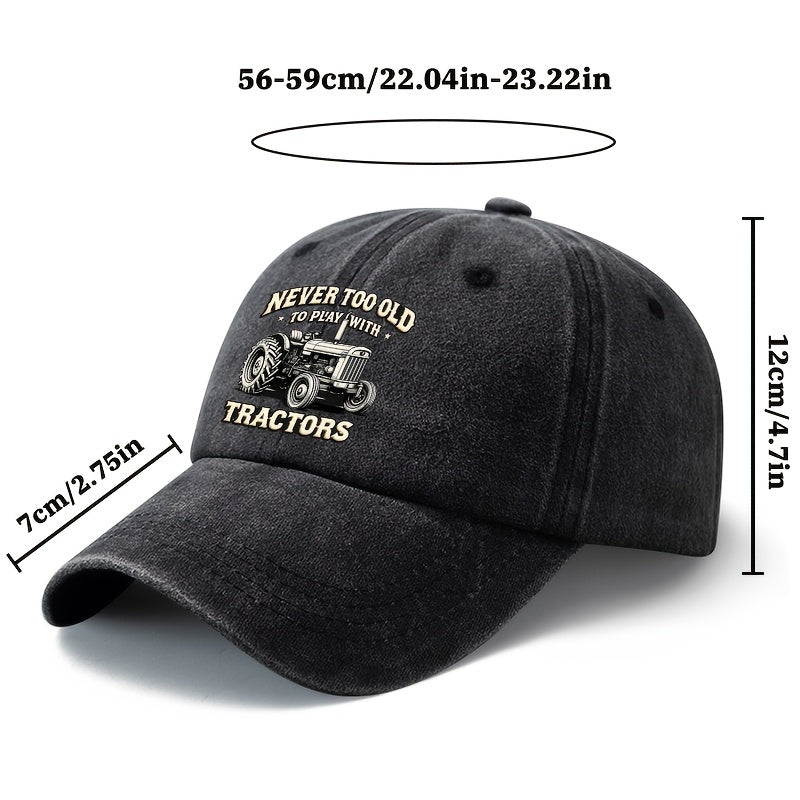 Unisex Fashion Versatile Printed Country Old Scamp Baseball Cap, Classic Retro Washed Outdoor Lightweight Curved Cap, Trucker Hat, Suitable for Outdoor Vacation Travel Camping And Other Casual Occasions, Holiday Party Hip-Hop Hat