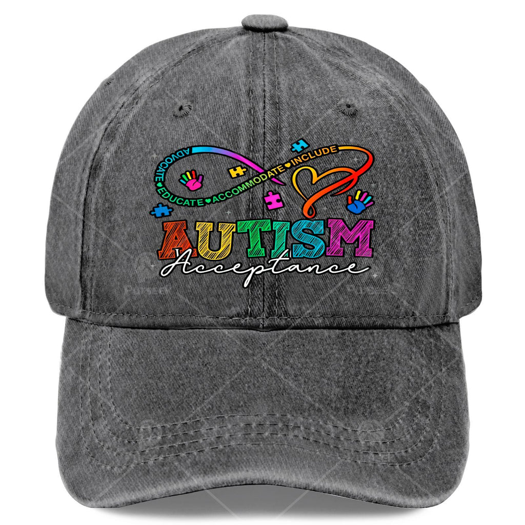 Neurodiversity Autism Awareness Rainbow Infinity Symbol Baseball Hat Unisex