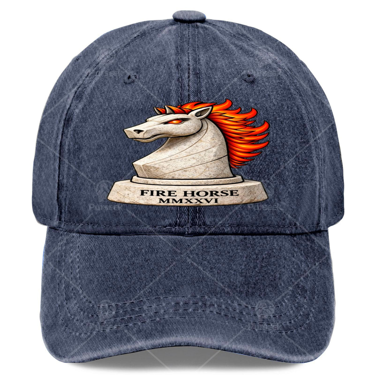 2026 Year of the Fire Horse Lunar New Year - Retro Chinese Zodiac Symbol Full-Body Fire Horse Print, Unisex for &, for Events, Christmas, 4th - Lightweight Round Top Hat