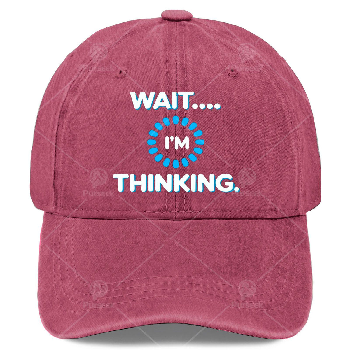 WAIT IM THINKING Baseball Cap Unisex Washed Vintage Soft Top Cap