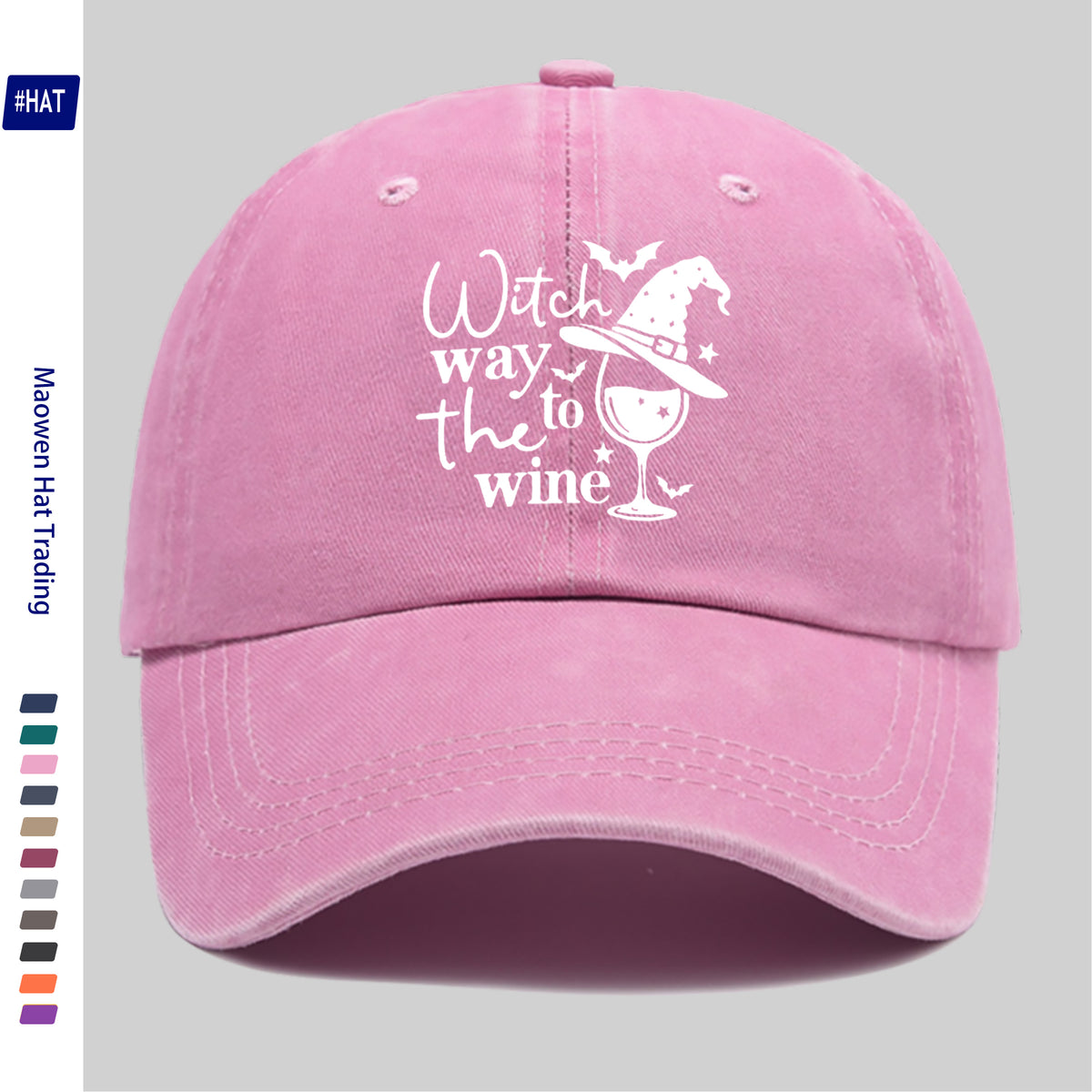 Washable Baseball Cap, Featuring a Fun Wizard Hat And Teacup Pattern Print, a Halloween-Themed Fashion Retro Baseball Cap, Adjustable Size, Unisex Design - Lightweight Outdoor Cap, Suitable for All Seasons, Ideal for Travel And Leisure
