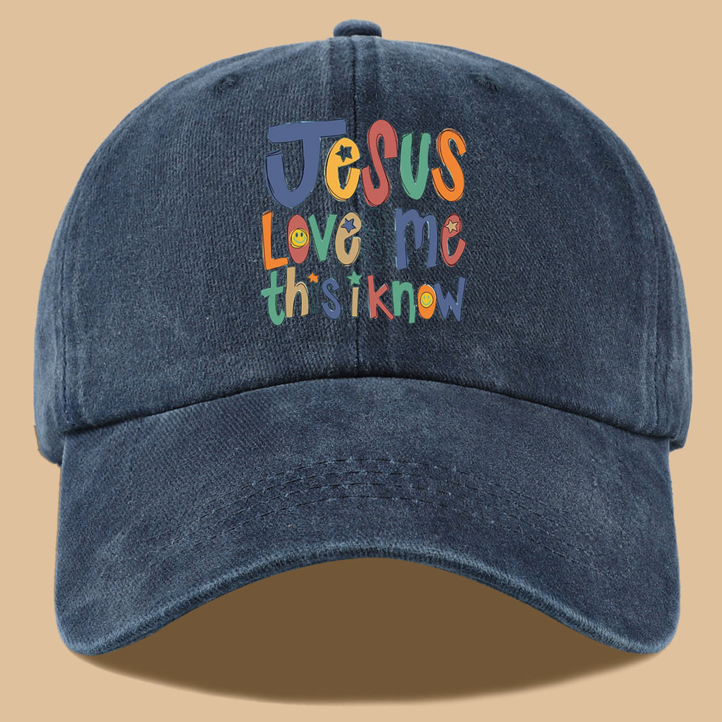 1pc Christian-themed Printed Baseball Cap with a Warm and Affectionate Design, Featuring Rounded, Cute, and Colorful Text. Lightweight, Comfortable, and Breathable Sun Hat with a Stylish, Simple, and Aesthetically Pleasing Look. Adjustable Size