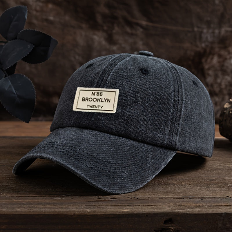 Men'S American Vintage Baseball Cap, Stylish And Versatile, Adjustable Curved Brim Duckbill Hat for Outdoor Fashion