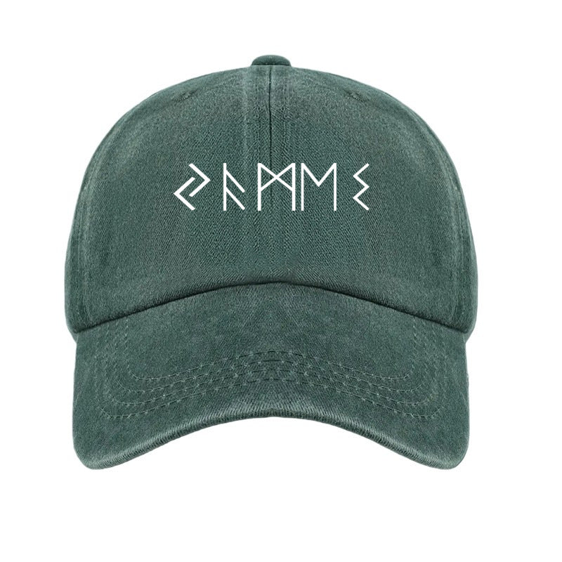Fashion Easy Letter Print Washed Distressed Soft Top Sunshade All-Match Baseball Cap Unisex Fashion Baseball Cap