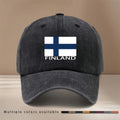 FINLAND Text Flag Print Pattern Baseball Cap, Relaxed Fit Duckbill Cap, Lightweight Textured Casual Hat, Simple and Stylish Hip-Hop Hat, Unisex Six-Panel Cap, for Vacation, Travel, Dinner Parties, Camping, Pair with Curved Brim Hat, Suitable for All