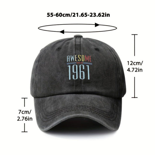 1967 Mark Vintage Washed Distressed Duckbill Cap, Unisex, Outdoor Baseball Cap, Adjustable, Washed Vintage Style, Lightweight And Breathable Golf Cap