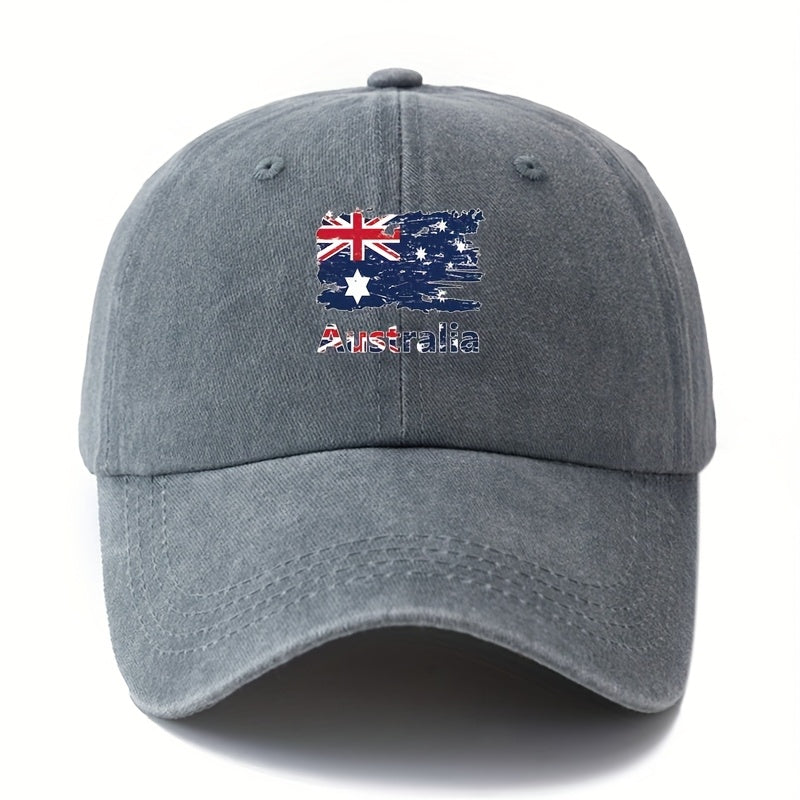 Unisex Australian Flag Baseball - Classic Retro Washed Lightweight Trucker Hat with Kangaroo & Southern Cross Design, Breathable Polyester for Outdoor, Travel, Camping, Casual Wear, Travel Accessory, Vintage Style, Durable Construction