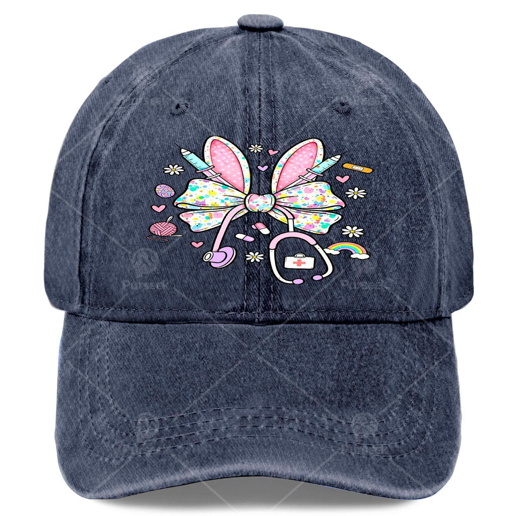 Nurse Stethoscope Baseball Cap - Retro Printed Full Body Iconic Symbol, Suitable for Christmas, Games, Nurse Uniforms, Unisex, Hand Wash Or Dry Clean