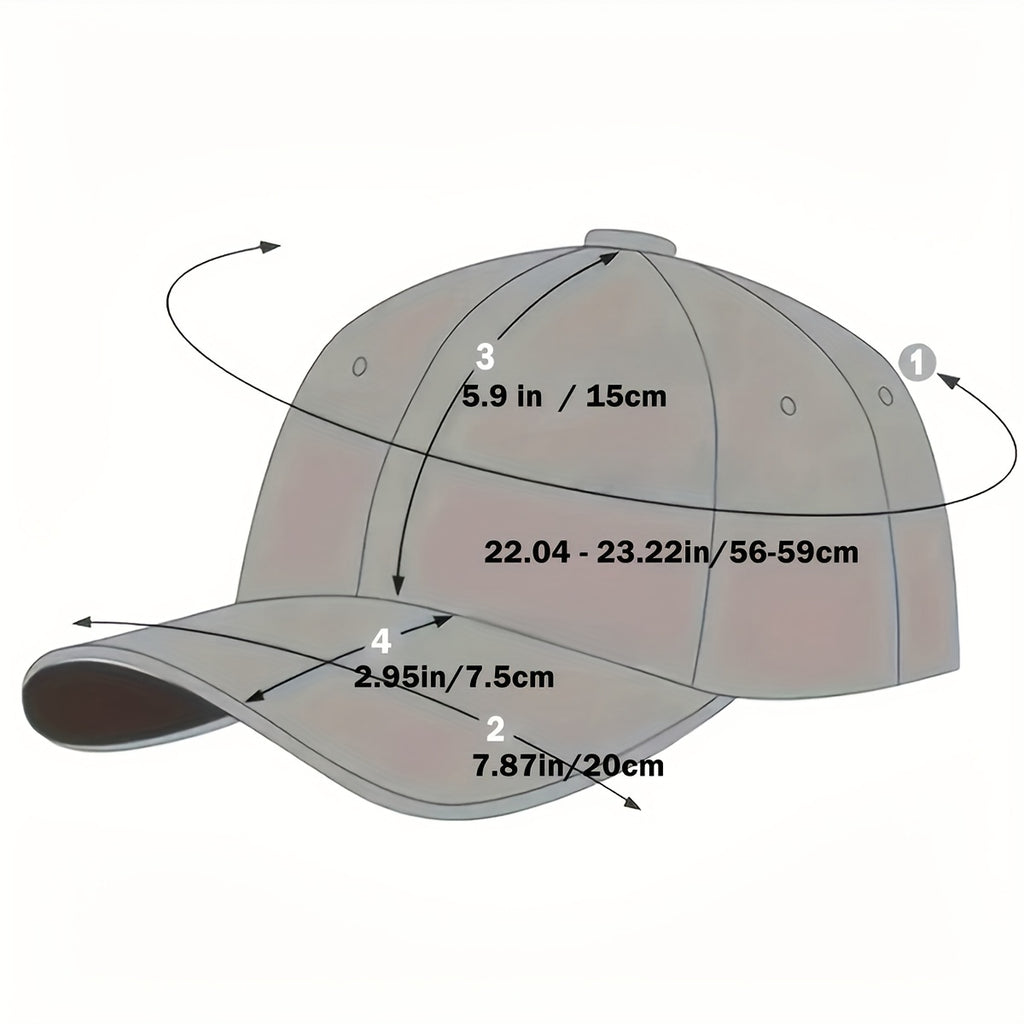 1pc MAO GLOBAL Women's Baseball Cap- Brown with Elegant 'V' Badge, Adjustable Snap Closure, Large Non-Elastic Style, Suitable for All Seasons, Daily and Formal Occasions, Unisex Couple Style, Urban Fashion Accessory, Structured Top Design