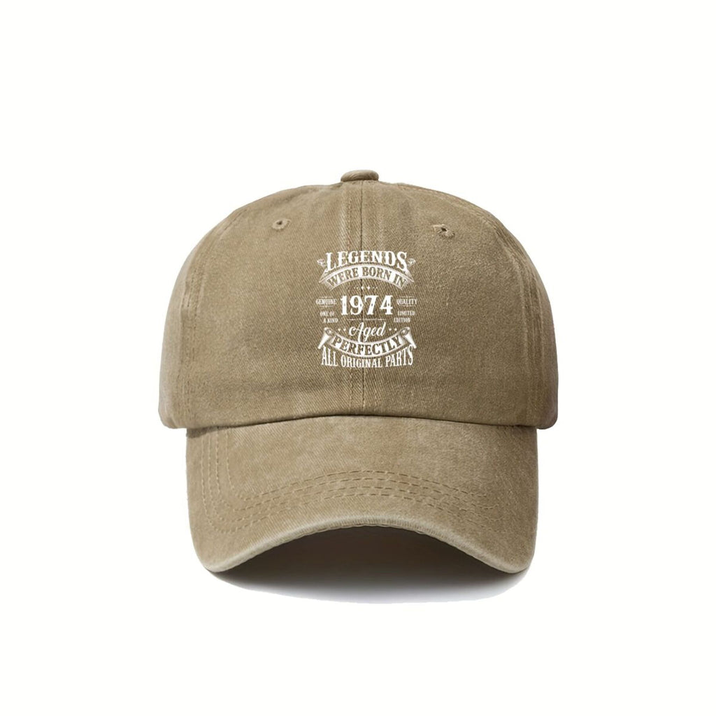 1974 S Mark Vintage Washed Distressed Baseball Cap - Adjustable Retro Unisex Golf & Outdoor Hat, Lightweight Breathable Suitable for Golf, Casual Wear, Machine Washable with Iconic 1974