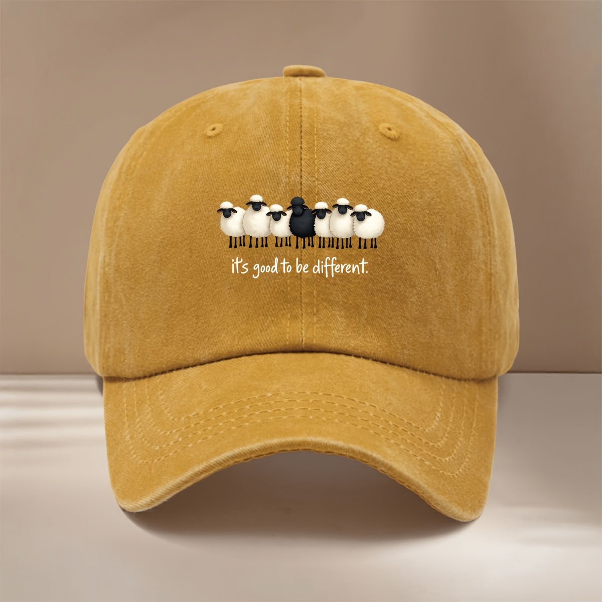 This Is a Baseball Cap with "it's Good to Be Different." Printed on It. It's a Stylish, Lightweight, and Adjustable Six-panel Hat Suitable for Both Men and Women. This  and Comfortable Snapback Cap Is Perfect for Outdoor Sports, Dinners