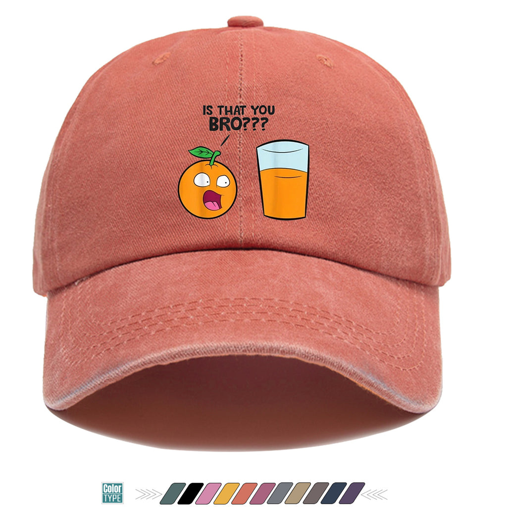 1pc Fun Surprised Orange Face & Juice Cup Print Baseball Cap - Adjustable Duckbill Sun Hat Suitable for Men & Women, Breathable Outdoor Cap for Parties, Travel, Gifts, Casual Wear with Surprised Face, Comfortable for Daily Use
