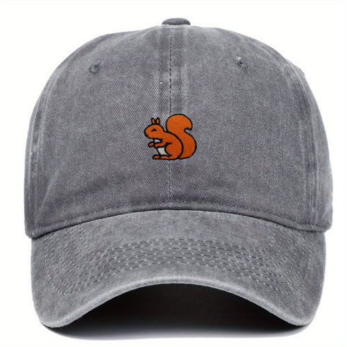 1 Adorable Squirrel Lightweight Baseball Hat - Stylish Trendy Urban Cap Retro Design Adjustable Baseball Hat Available in Various Colors Unisex Outdoor Sports Hat
