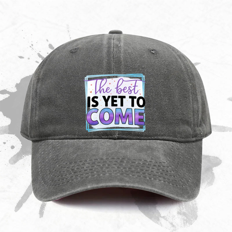 1pc, Adjustable Baseball Cap with "The Best Is Yet to Come" Design, Lightweight Printed Craft Women'S Hat, "Best Future" Men'S Trendy Cap, Ideal Gift for Weddings, Parties, Birthdays