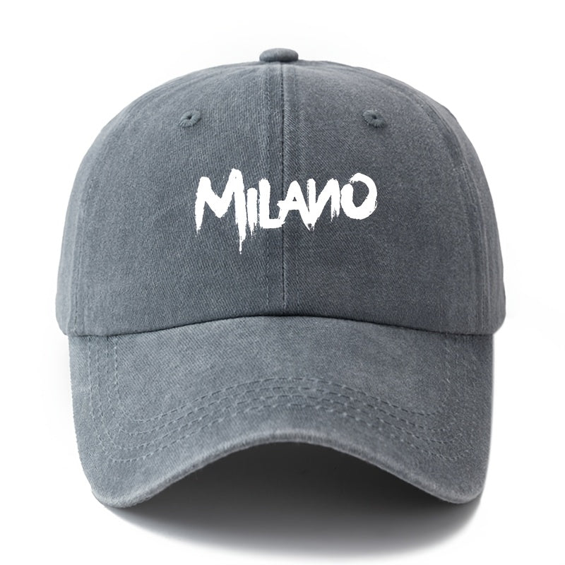 MILANO Retro Washed Baseball Cap - Unisex Trucker Hat Suitable for Outdoor, Casual Wear, Driving, Vacations - Classic Washed Look, Printed Design, Ideal for Truck Drivers & Lifestyles