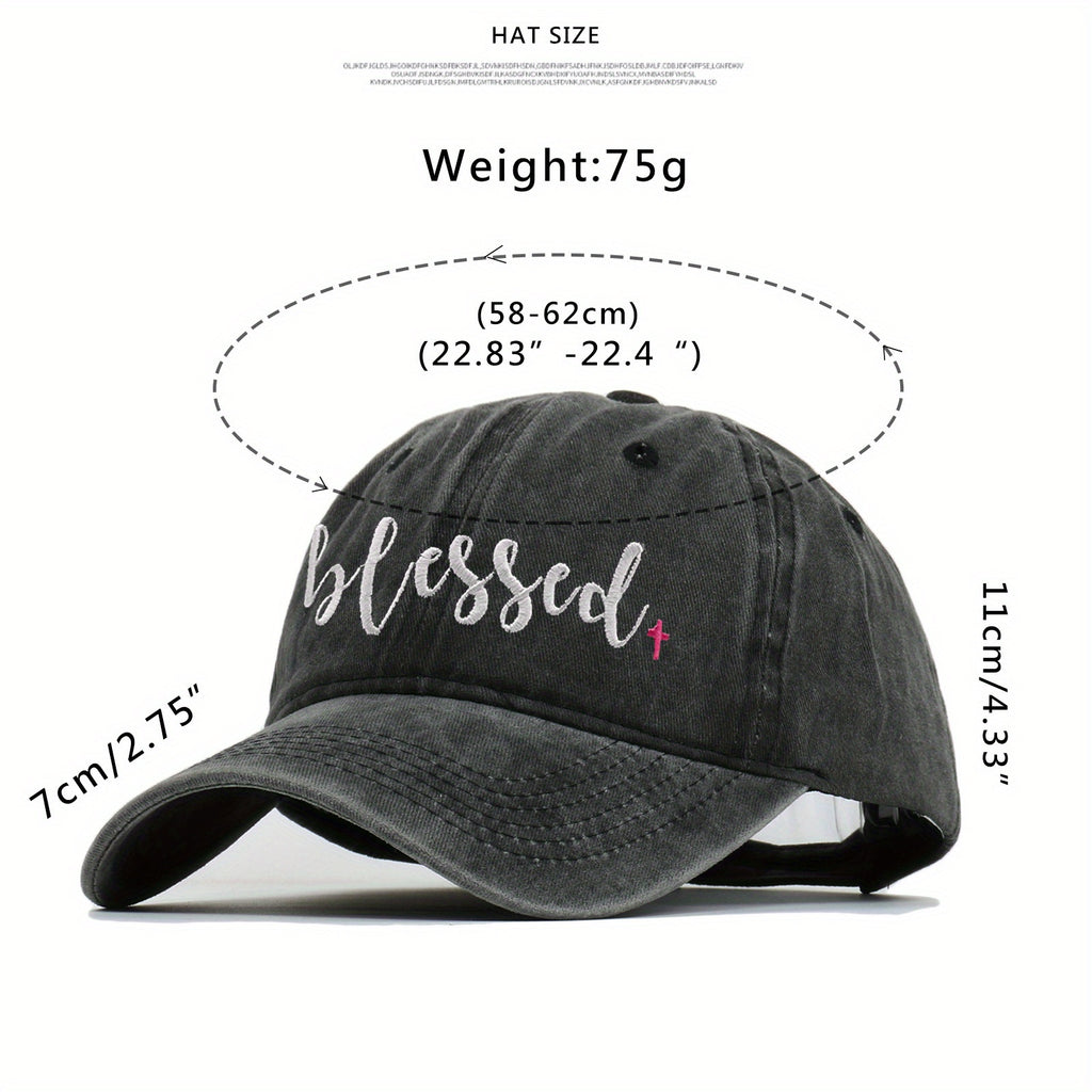 Blessed Baseball Cap Washed Baseball Cap Outdoor Casual Sun Hat
