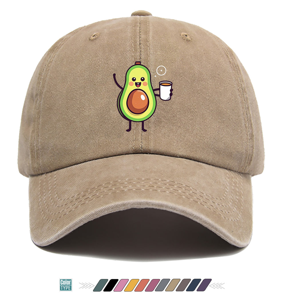 1pc Avocado Cartoon Print Baseball Cap Cute Smiling Fruit Pattern Sun Hat Fashionable Fun Sunshade Hat Unisex Adjustable Duckbill Cap Couple Outing Hat Girlfriend Shopping Hat Outdoor Picnic Hat Beach Vacation Hat Daily Casual Hat Sports Fitness Hat