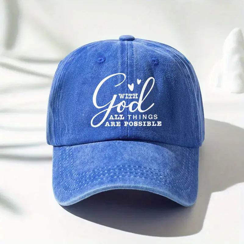 Y2g Retro Unisex Adjustable Baseball Cap with "Everything Is Possible" Print - Breathable Buckle Closure, Y2gVintage, Machine Washable Suitable for Men & Women, Casual & Sportswear Accessory