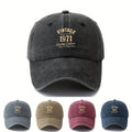 MAKEFGE Limited Edition Vintage 1971 Trucker Hat - Retro Cap with Structured Brim & Logo, Lightweight Washed Look, for all-Season Outdoor/Casual Wear (Black/Brown/Burgundy/Navy) - Unisex Buckle Closure Cap