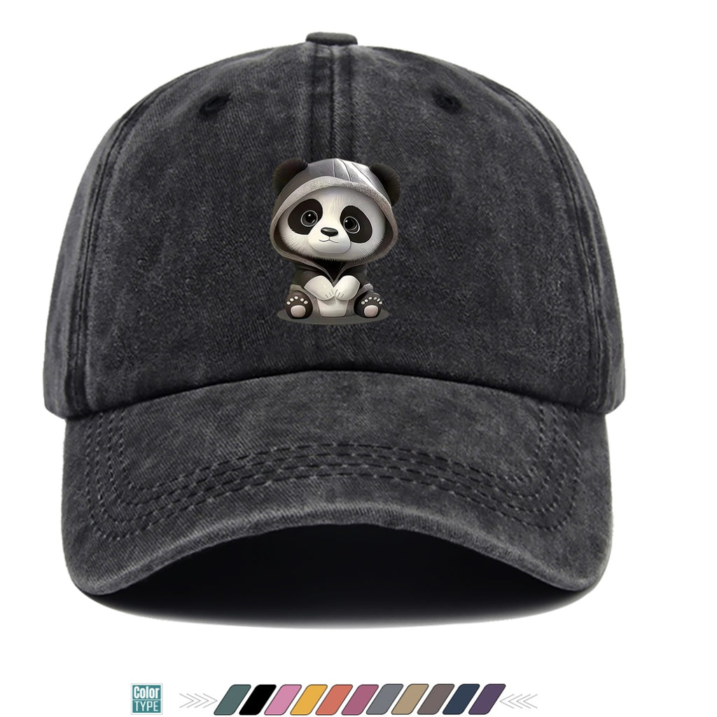 1pc Panda Hoodie Cartoon Print Baseball Cap Cute Panda Pattern Comfortable And Breathable Duck Tongue Hat Fashionable And Versatile Unisex Baseball Cap Adjustable Size Daily Hat Couple Outing Hat Suitable for Shopping, Playing, Dating, Daily Life
