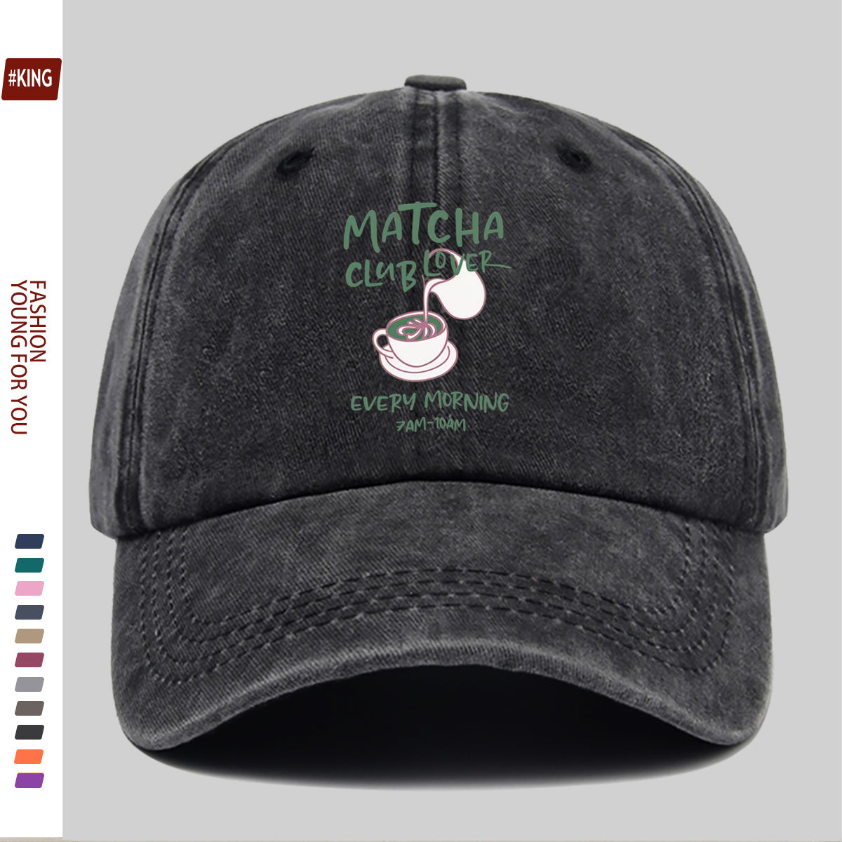 1pc Matcha Drink Pattern Printed Unisex Baseball Cap, Fashionable And Easy Versatile Urban Hat, Multifunctional Outdoor Sports Cap, Comfortable And Breathable Trucker PAPA Hat, Adjustable Outdoor Fishing Hat, Available in Multiple Colors