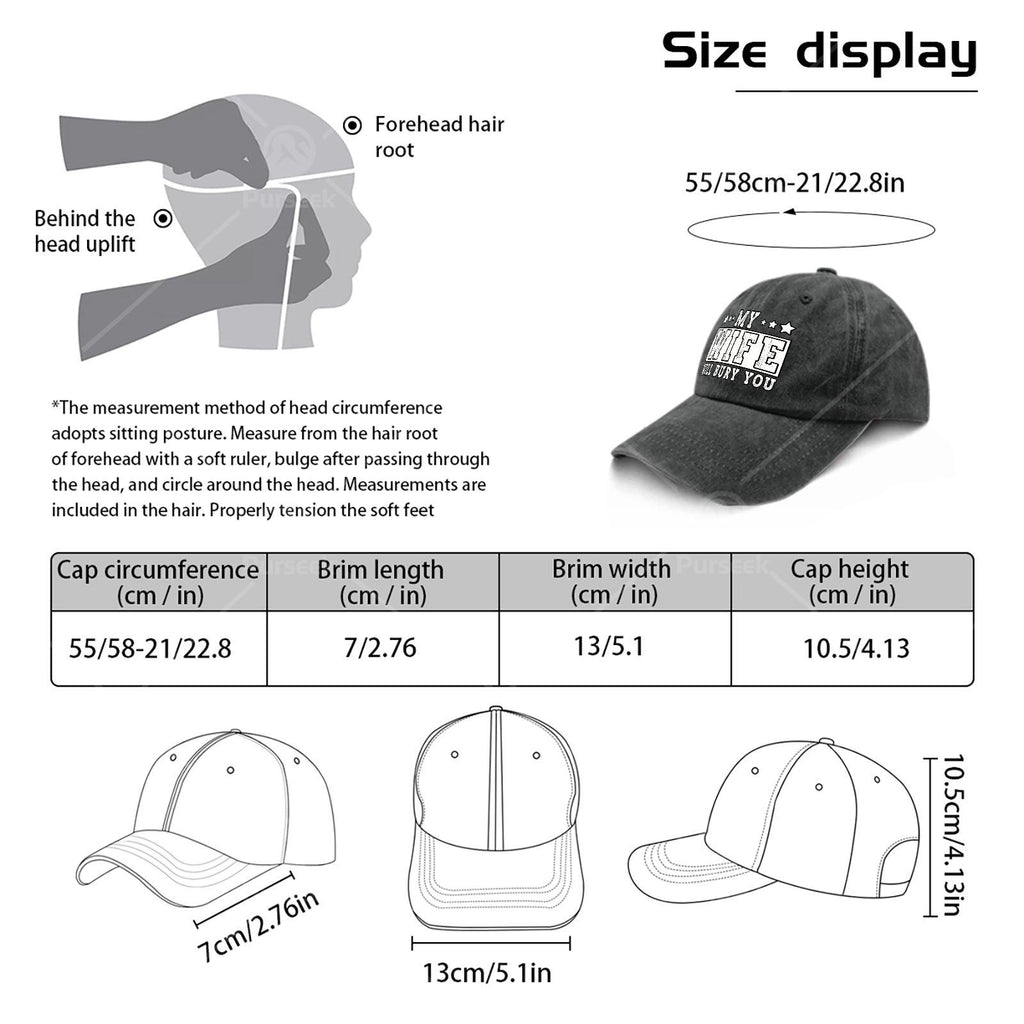 My Wife Will Bury You Funny Sarcastic Couple Saying Humor Baseball Hat Unisex