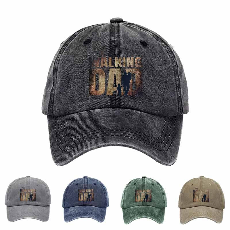 Post-Apocalyptic Wasteland Dad Baseball Cap, Sand-Textured Silhouette Of A Person, Warm Family, The Perfect Gift for Dad.