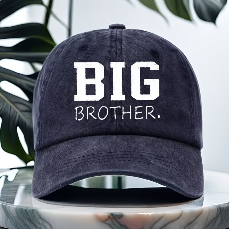 BIG BROTHER 棒球帽 - 深红色帽子带醒目白色字母，可调节绑带，轻便透气防晒 - 男女通用运动帽，适合日常、运动、礼物（可机洗）- 生日、母亲节、亡灵节理想选择 - BIG BROTHER 字样设计