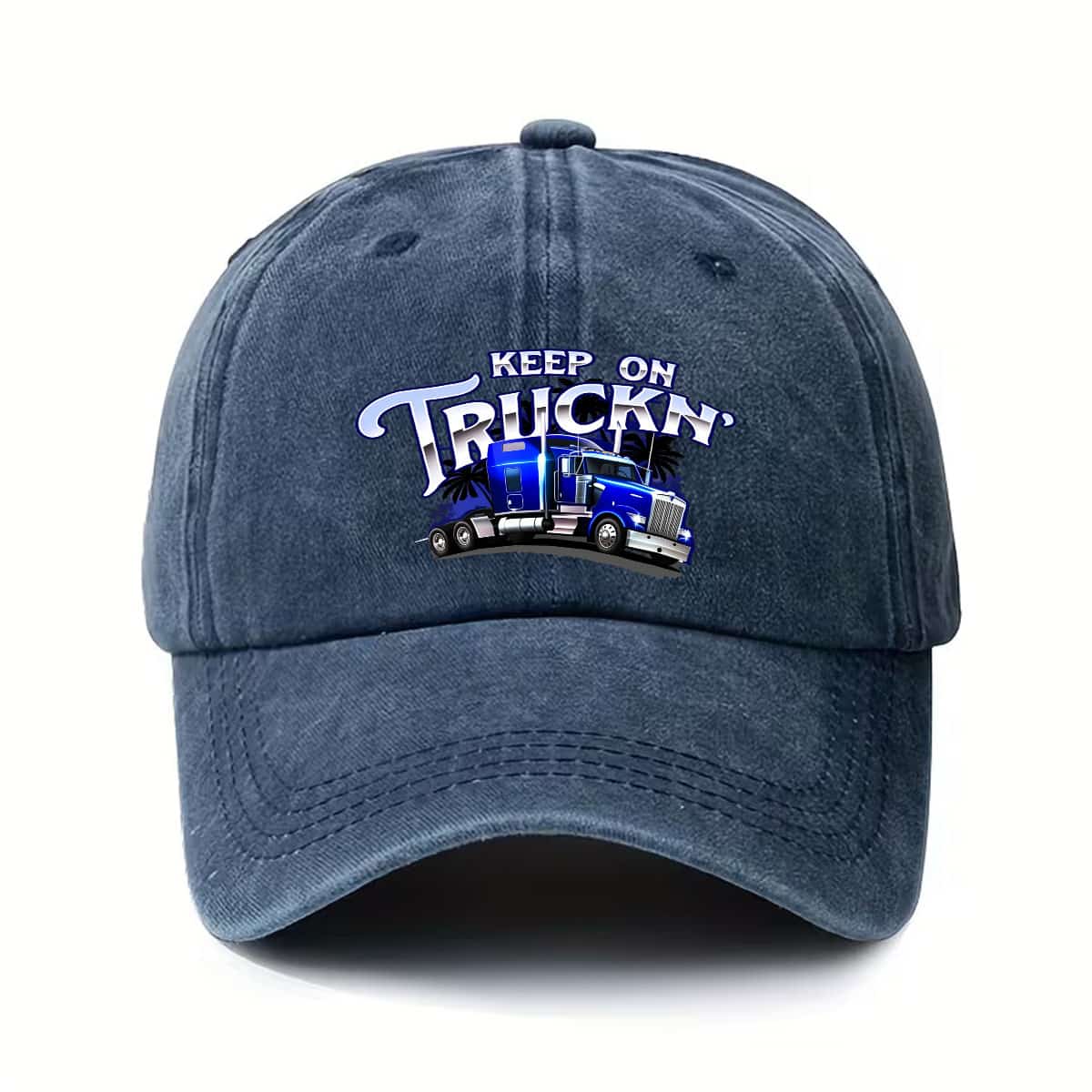 Keep on Truckin' - Semi-Trailer Truck Driver, Truck Driver, Truck Mechanic Baseball Cap, Couple'S Women'S Y2K Snapback Hat