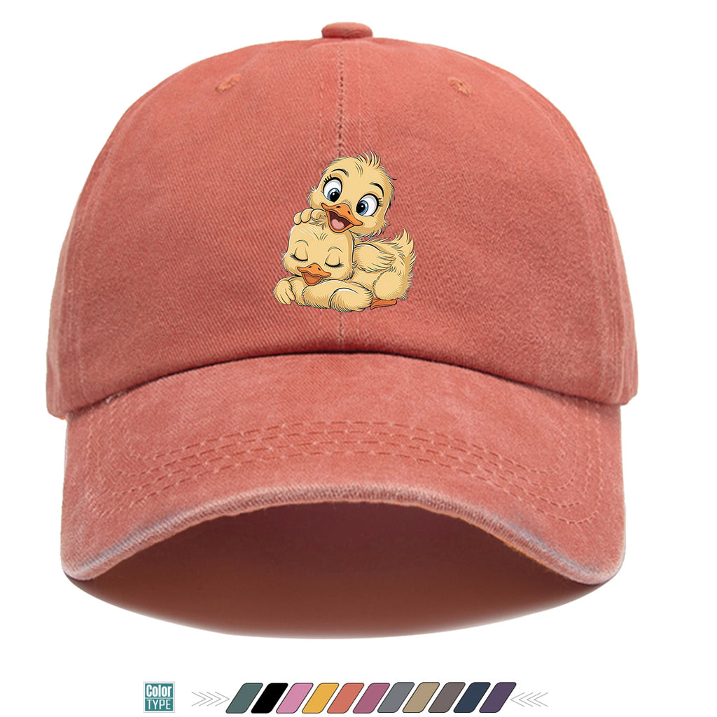 1pc Cute Little Yellow Duck Print Baseball Cap, Adorable Cartoon Duck Pattern Sun Hat, Fashion Casual Sunshade Hat, Unisex Adjustable Duckbill Cap, Soft Breathable Hat, Outing Hat, Versatile Hat, Best Friend Shopping Hat, Outdoor Picnic Play Hat
