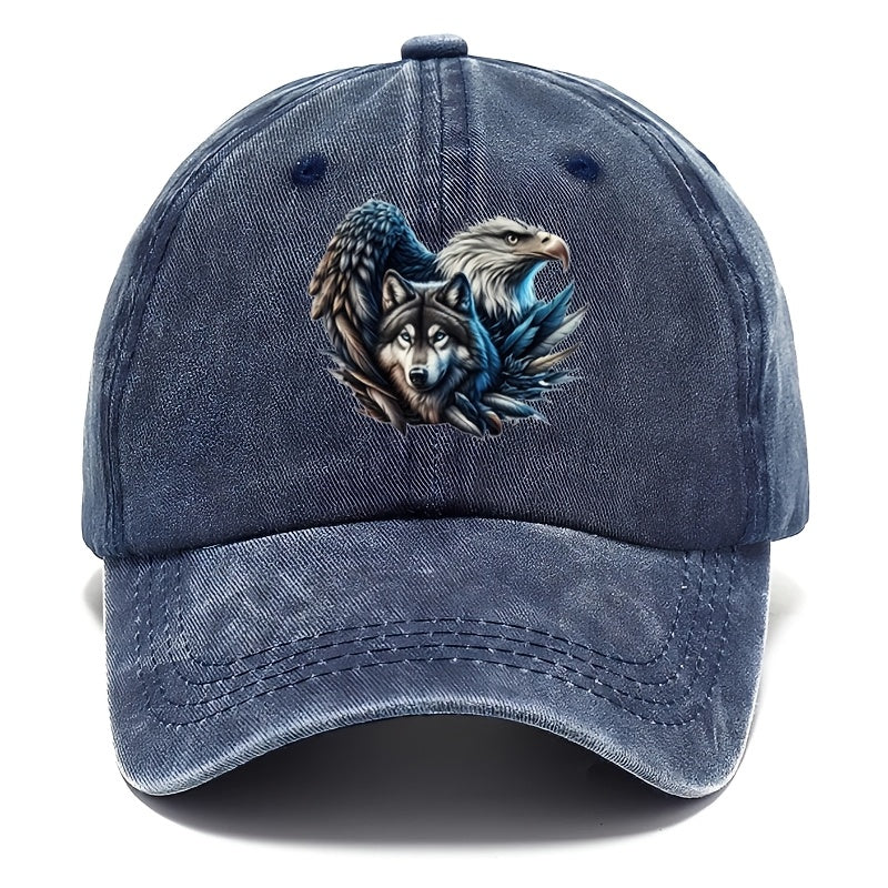 Men's & Boys' Adjustable Eagle Print - Pull-String Closure Hat with Eagle, Machine Washable Outdoor Travel Hat Suitable for, Casual Wear, Gift for Boys and Men, Closure for, Daily Use