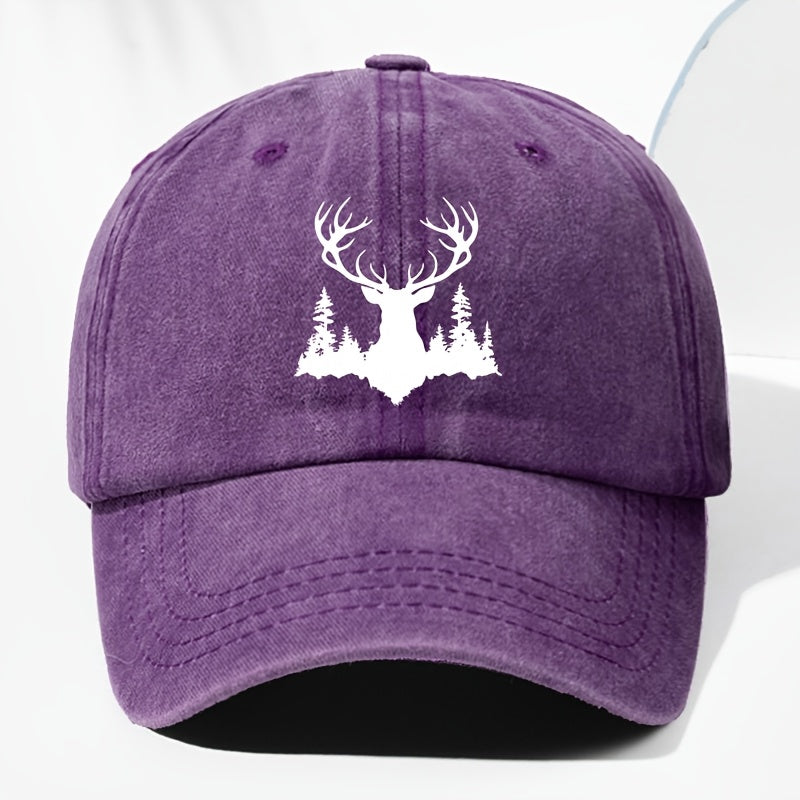 Unisex Animal Print Washed Vintage Baseball Cap, Fashionable Sun Outdoor Hat for Men and Women, Adjustable Trucker Hat Suitable for All Seasons and Daily Wear