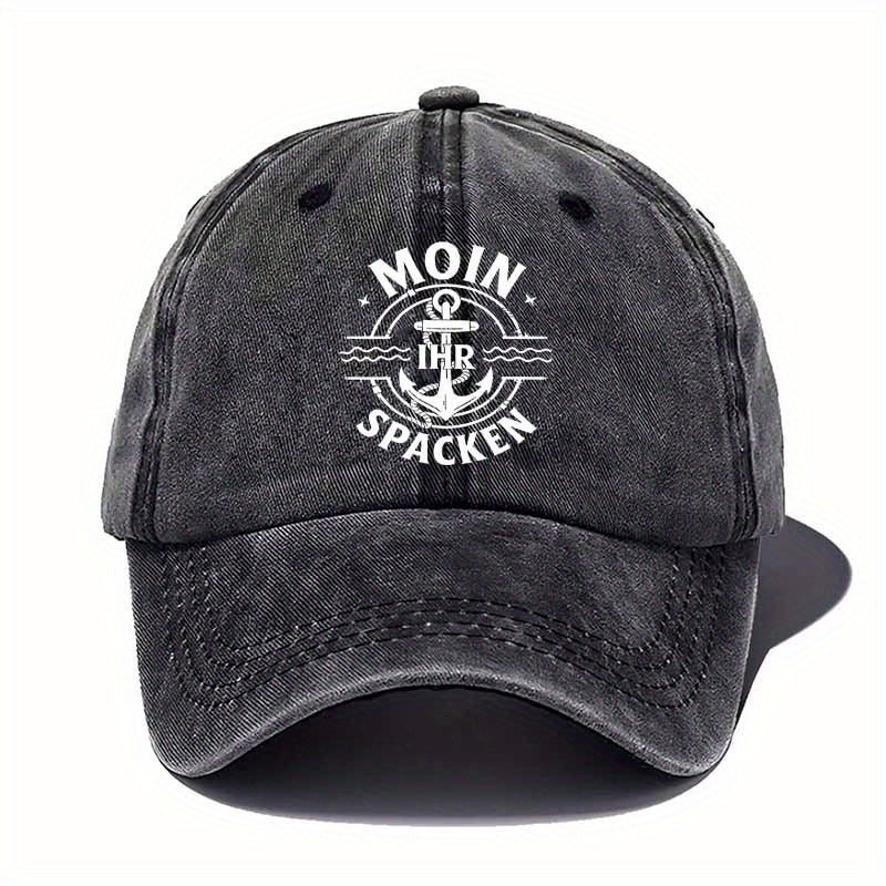 Unisex Washable Baseball Cap, Vintage Nautical Print Baseball Cap, Anchor Chain Wave Pattern, Suitable for Casual And Sporty Outfits, Ideal As a Gift for Christmas, New Year, Or Father'S Day