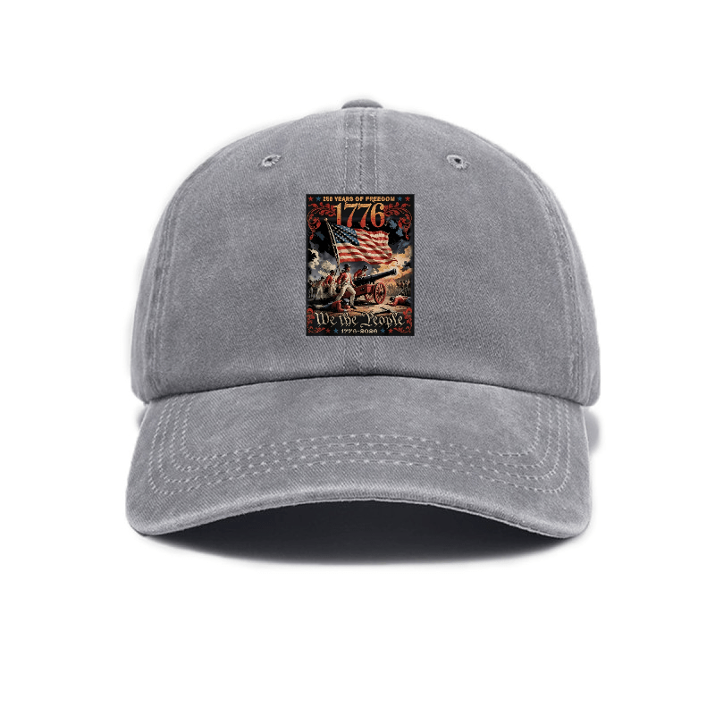 1776 American Elements Print Baseball Cap | Fashionable, Unisex, Casual Outdoor, Adjustable Buckle Closure, Hand Washable