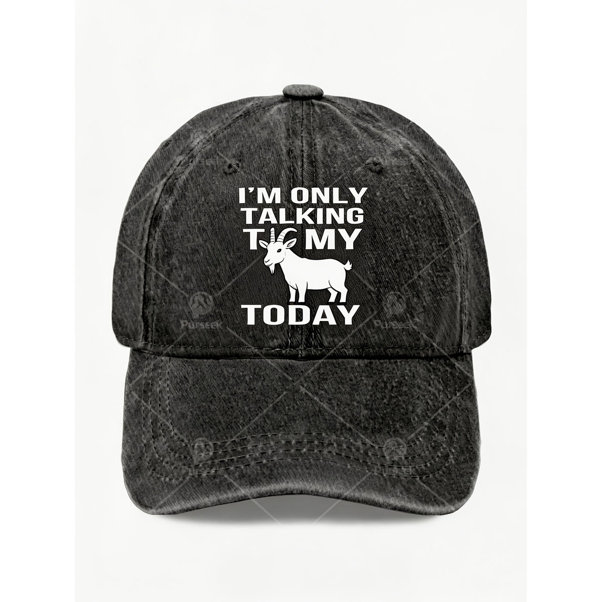 Funny Goat Graphic Vintage Washed Dad Hat for Men Women Casual Streetwear Cool Animal Print Cap Anniversary Gift