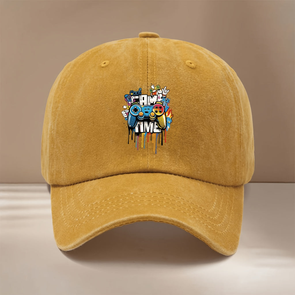 This Is a Comfortable And Stylish Baseball Cap Featuring a GAME TIME Design. It Has an Adjustable Size And Is Suitable for Both Men And Women. The Easy And Unique Duckbill Cap Is Perfect for Outdoor Sports, Gatherings, And Camping