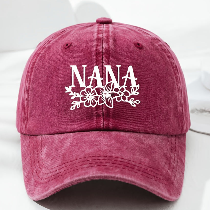 Unisex Trendy NANA Embroidered Baseball Cap Retro Versatile Casual Hat Breathable Comfortable Adjustable Sun Hat Outdoor Sports Fishing Hat Lightweight Easy to Wash
