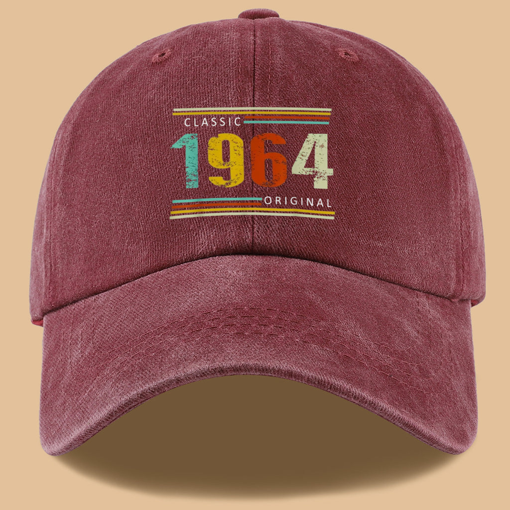1pc 1964 Original Vintage Print Baseball Cap Suitable for Men & Women, Adjustable Duckbill Hat with Retro, Unisex Outdoor Sun Hat for Sports, Travel, Parties, Camping - Nostalgic, Holidays, Streetwear Fashion