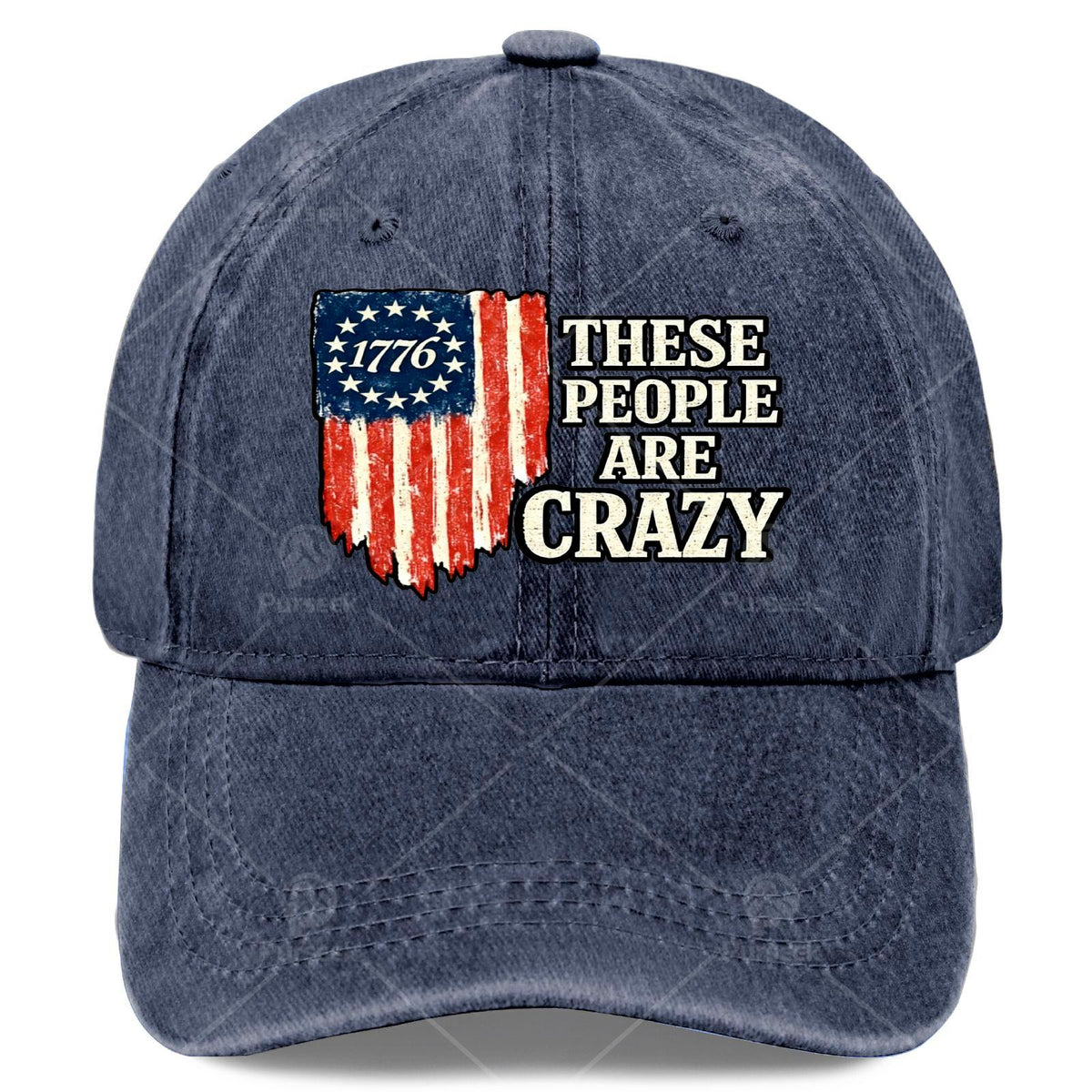 Funny "These People Are Crazy" Baseball Cap, Unisex, Cool Washed Vintage Baseball Cap