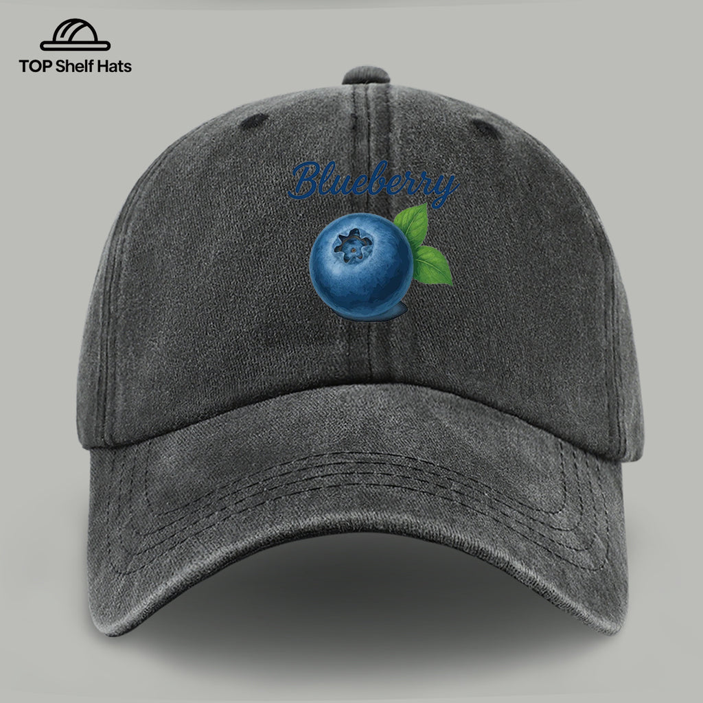 1pc Blueberry-Themed Realistic Fruit Print Baseball Cap, Comfortable And Breathable Sun Hat, Fashionable Easy And Aesthetic Unisex Baseball Cap, Adjustable Size, Trucker Cap, Beach Vacation Hat, Suitable for Outdoor Picnics, Camping, Shopping