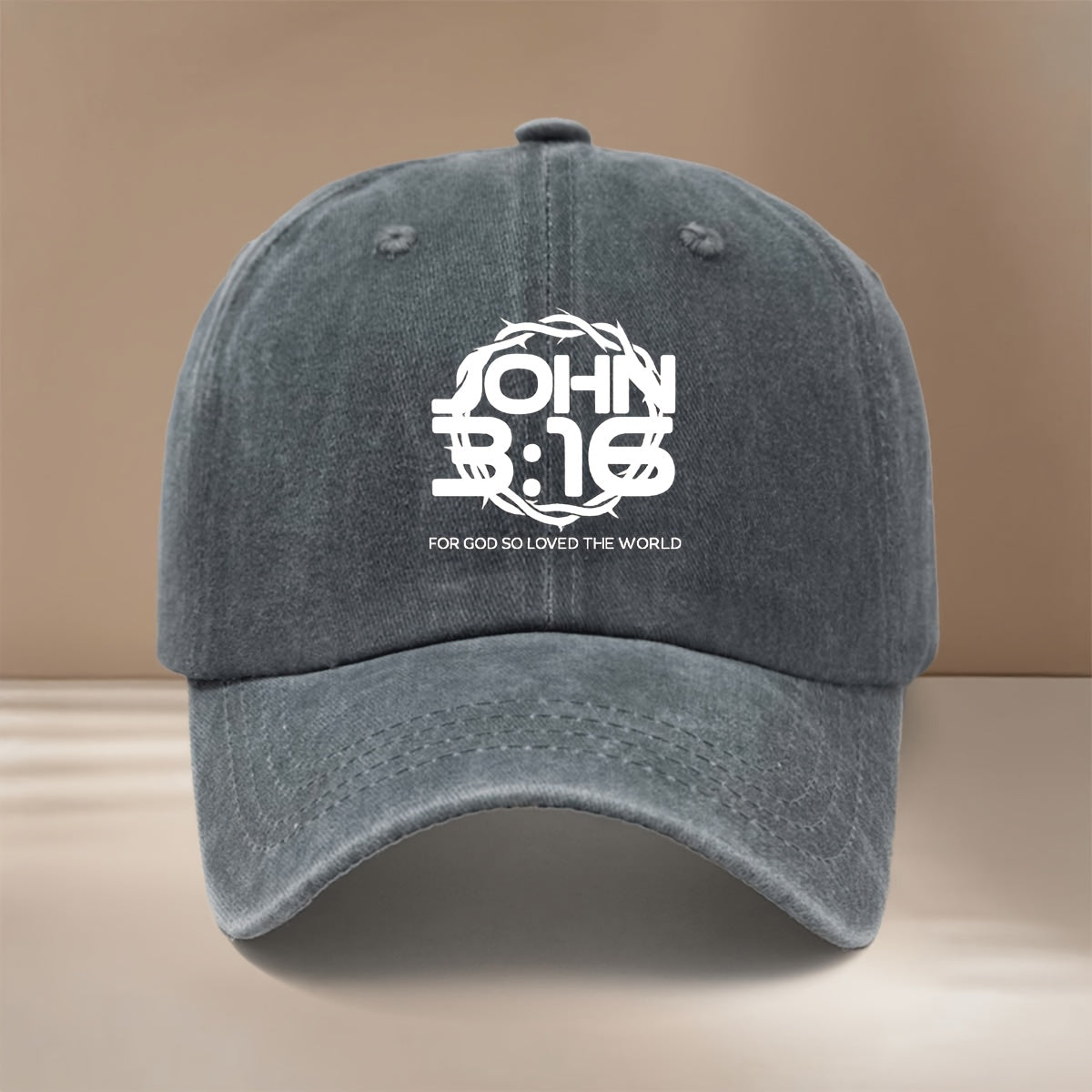 A Baseball Cap Featuring The Text JOHN 3:16, Designed in a Easy And Lightweight Style Suitable for Both Men And Women. This Hip-Hop Duckbill Cap Is Perfect for Vacations, Gatherings, And Camping